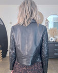 Perfecto noir matelassé 100% cuir - 𝐌𝐚𝐫𝐢𝐧𝐚𝟒𝟒𝐟𝐚𝐦𝐢𝐥𝐲