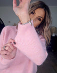 Pull rose à maille chaude - 𝐌𝐚𝐫𝐢𝐧𝐚𝟒𝟒𝐟𝐚𝐦𝐢𝐥𝐲