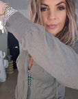 Cardigan kaki à capuche - 𝐌𝐚𝐫𝐢𝐧𝐚𝟒𝟒𝐟𝐚𝐦𝐢𝐥𝐲