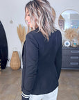 Veste cintrée noire à poignets sweat - 𝐌𝐚𝐫𝐢𝐧𝐚𝟒𝟒𝐟𝐚𝐦𝐢𝐥𝐲