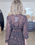 Robe 7/8è à imprimé léopard noir et marron - 𝐌𝐚𝐫𝐢𝐧𝐚𝟒𝟒𝐟𝐚𝐦𝐢𝐥𝐲