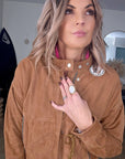 Blouson 100% cuir daim tabac - 𝐌𝐚𝐫𝐢𝐧𝐚𝟒𝟒𝐟𝐚𝐦𝐢𝐥𝐲
