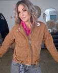 Blouson 100% cuir daim tabac - 𝐌𝐚𝐫𝐢𝐧𝐚𝟒𝟒𝐟𝐚𝐦𝐢𝐥𝐲