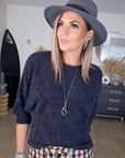 Pull noir ajouré maille poilue - 𝐌𝐚𝐫𝐢𝐧𝐚𝟒𝟒𝐟𝐚𝐦𝐢𝐥𝐲