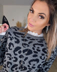 Pull chaud à imprimé léopard gris et noir - 𝐌𝐚𝐫𝐢𝐧𝐚𝟒𝟒𝐟𝐚𝐦𝐢𝐥𝐲