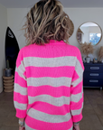 Robe pull rayé rose fluo - 𝐌𝐚𝐫𝐢𝐧𝐚𝟒𝟒𝐟𝐚𝐦𝐢𝐥𝐲