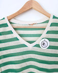 Haut en coton à maille rayé vert - 𝐌𝐚𝐫𝐢𝐧𝐚𝟒𝟒𝐟𝐚𝐦𝐢𝐥𝐲