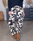 Pantalon ballon à imprimé annimal noir et marron