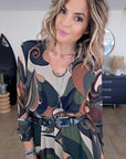 Robe kaki 7/8è à imprimé - 𝐌𝐚𝐫𝐢𝐧𝐚𝟒𝟒𝐟𝐚𝐦𝐢𝐥𝐲
