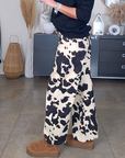 Pantalon en toile de coton imprimé animal