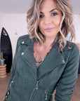 Perfecto suédine kaki vert - 𝐌𝐚𝐫𝐢𝐧𝐚𝟒𝟒𝐟𝐚𝐦𝐢𝐥𝐲