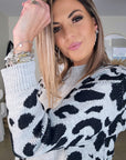 Pull gris à imprimé léopard noir - 𝐌𝐚𝐫𝐢𝐧𝐚𝟒𝟒𝐟𝐚𝐦𝐢𝐥𝐲