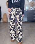 Pantalon ballon à imprimé annimal noir et marron