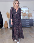 Robe 7/8è à imprimé léopard noir et marron - 𝐌𝐚𝐫𝐢𝐧𝐚𝟒𝟒𝐟𝐚𝐦𝐢𝐥𝐲