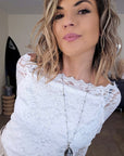 Haut blanc à dentelle - 𝐌𝐚𝐫𝐢𝐧𝐚𝟒𝟒𝐟𝐚𝐦𝐢𝐥𝐲