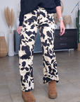 Pantalon ballon à imprimé annimal noir et marron