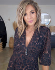 Robe 7/8è à imprimé léopard noir et marron - 𝐌𝐚𝐫𝐢𝐧𝐚𝟒𝟒𝐟𝐚𝐦𝐢𝐥𝐲