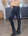 Legging noir bi-matière avec cuir - 𝐌𝐚𝐫𝐢𝐧𝐚𝟒𝟒𝐟𝐚𝐦𝐢𝐥𝐲