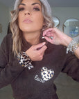 Pull chaud amour léopard