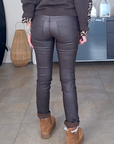 Pantalon slim huilé marron