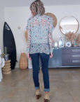 Blouse vert d'eau à imprimé fleuri - 𝐌𝐚𝐫𝐢𝐧𝐚𝟒𝟒𝐟𝐚𝐦𝐢𝐥𝐲