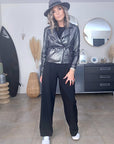 Perfecto cuir noir argenté - 𝐌𝐚𝐫𝐢𝐧𝐚𝟒𝟒𝐟𝐚𝐦𝐢𝐥𝐲