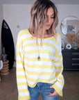 Pull rayé jaune double sens - 𝐌𝐚𝐫𝐢𝐧𝐚𝟒𝟒𝐟𝐚𝐦𝐢𝐥𝐲