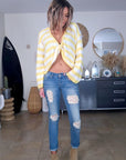 Pull rayé jaune double sens - 𝐌𝐚𝐫𝐢𝐧𝐚𝟒𝟒𝐟𝐚𝐦𝐢𝐥𝐲