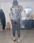 Pantalon slim huilé gris anthracite