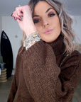 Pull marron longueur asymétrique - 𝐌𝐚𝐫𝐢𝐧𝐚𝟒𝟒𝐟𝐚𝐦𝐢𝐥𝐲
