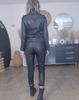 Chemise noire 100% cuir agneau
