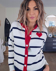 Cardigan amour marinière - 𝐌𝐚𝐫𝐢𝐧𝐚𝟒𝟒𝐟𝐚𝐦𝐢𝐥𝐲