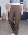 Pantalon chic palazzo kaki / marron - 𝐌𝐚𝐫𝐢𝐧𝐚𝟒𝟒𝐟𝐚𝐦𝐢𝐥𝐲