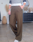 Pantalon chic palazzo kaki / marron - 𝐌𝐚𝐫𝐢𝐧𝐚𝟒𝟒𝐟𝐚𝐦𝐢𝐥𝐲