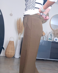 Pantalon chic palazzo kaki / marron - 𝐌𝐚𝐫𝐢𝐧𝐚𝟒𝟒𝐟𝐚𝐦𝐢𝐥𝐲