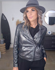 Perfecto cuir noir argenté - 𝐌𝐚𝐫𝐢𝐧𝐚𝟒𝟒𝐟𝐚𝐦𝐢𝐥𝐲