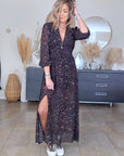 Robe 7/8è à imprimé léopard noir et marron - 𝐌𝐚𝐫𝐢𝐧𝐚𝟒𝟒𝐟𝐚𝐦𝐢𝐥𝐲