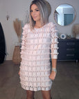 Robe rose plumetis