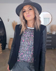 Veste noire bi-matière laine et cuir - 𝐌𝐚𝐫𝐢𝐧𝐚𝟒𝟒𝐟𝐚𝐦𝐢𝐥𝐲