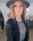 Veste noire bi-matière laine et cuir - 𝐌𝐚𝐫𝐢𝐧𝐚𝟒𝟒𝐟𝐚𝐦𝐢𝐥𝐲