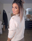 Pull beige à maille chaude