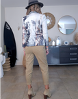 Veste cintrée visage avec strass