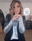 Veste cintrée avec manches en sequins - 𝐌𝐚𝐫𝐢𝐧𝐚𝟒𝟒𝐟𝐚𝐦𝐢𝐥𝐲