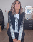 Veste cintrée avec manches en sequins - 𝐌𝐚𝐫𝐢𝐧𝐚𝟒𝟒𝐟𝐚𝐦𝐢𝐥𝐲