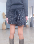 Jupe-short velours et sequins noirs. - 𝐌𝐚𝐫𝐢𝐧𝐚𝟒𝟒𝐟𝐚𝐦𝐢𝐥𝐲