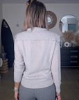 Pull camionneur gris clair en cachemire