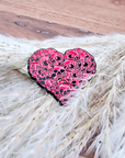 Pin's coeur skull rouge