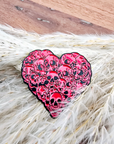 Pin's coeur skull rouge