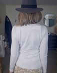 Pull blanc maille fine