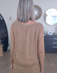 Robe Sharon bi-matière beige